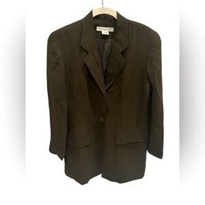 Josephine Chaus 100% Silk Long Button-Down Career Jacket Blazer Size 6